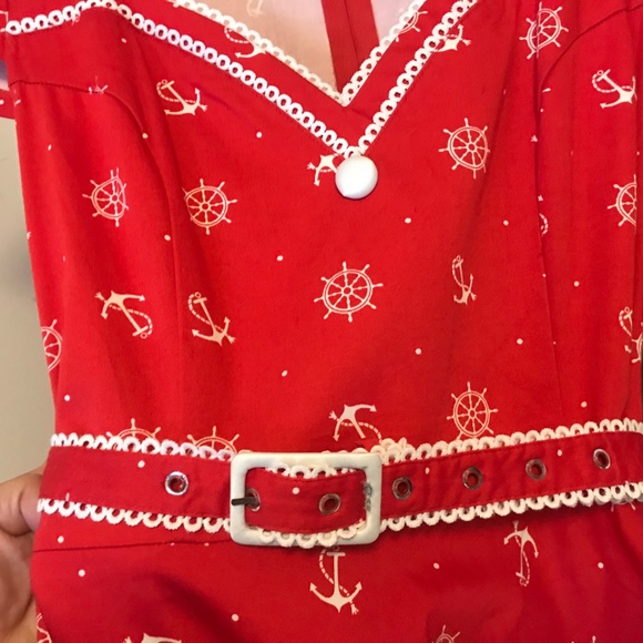 Voodoo Vixen Red Belted Dress - Picture 10 of 13